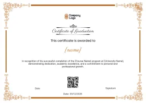 Traditional and Professional Continuing Education Certificate Template