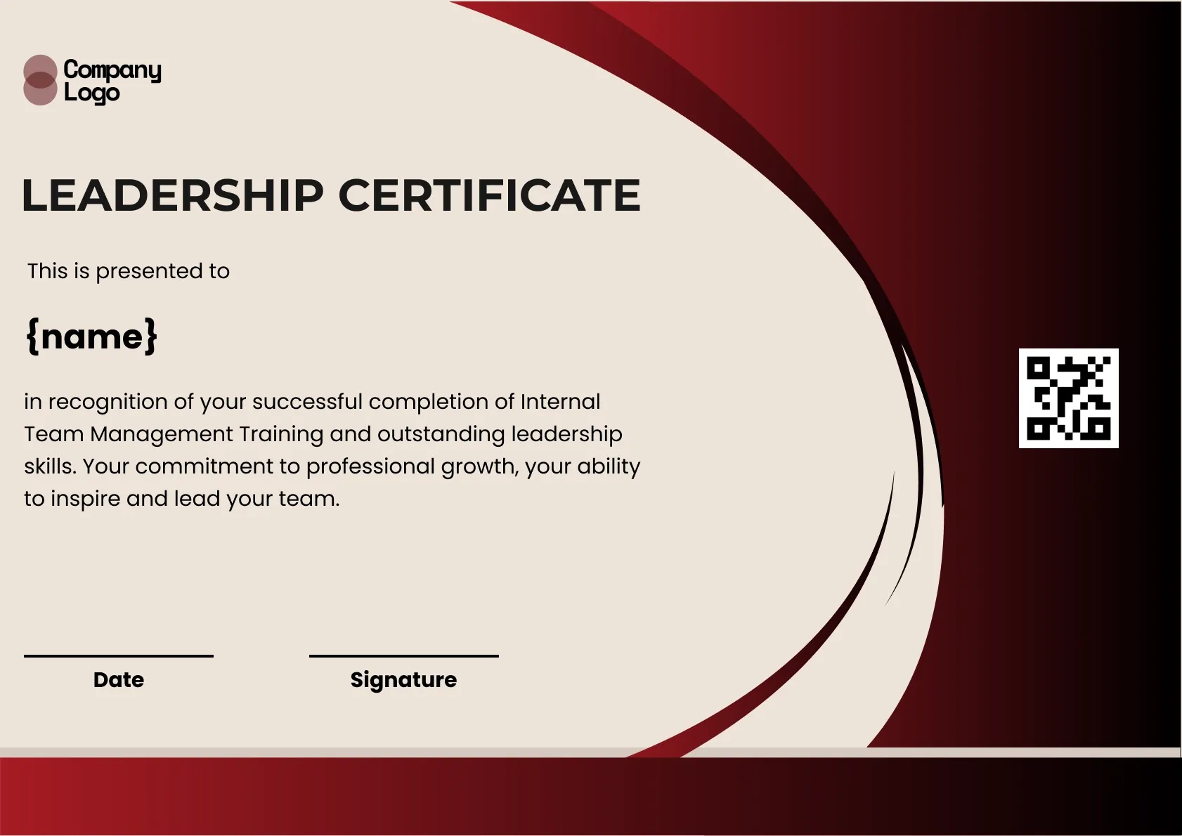 Transformational Leadership Certificate Template