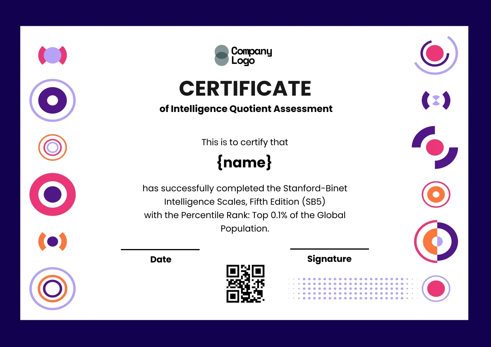 Trusted Intelligence Assessment Certificate Template