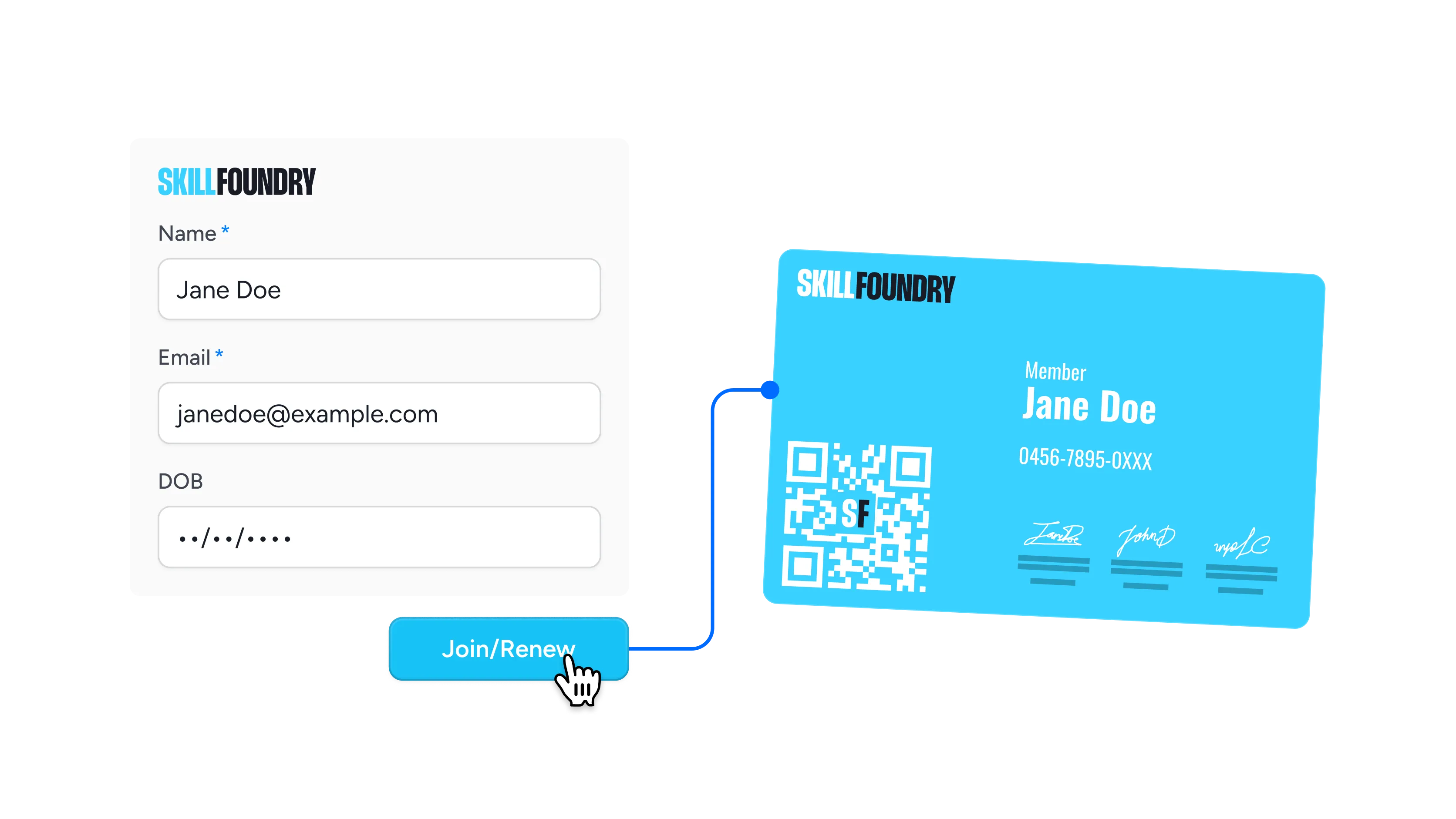Registers as a member or volunteer