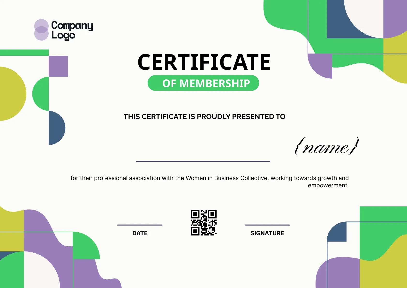 Vibrant and Lively Certificate of Membership Template