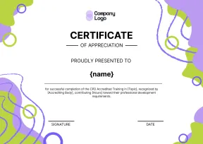 Vibrant and stylish certificate for cpd training