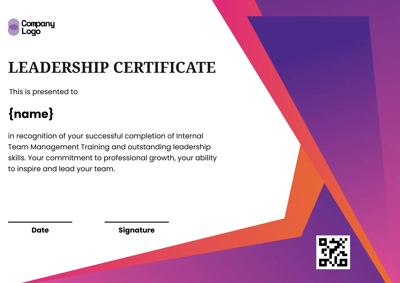 Visionary Leadership Certificate Template