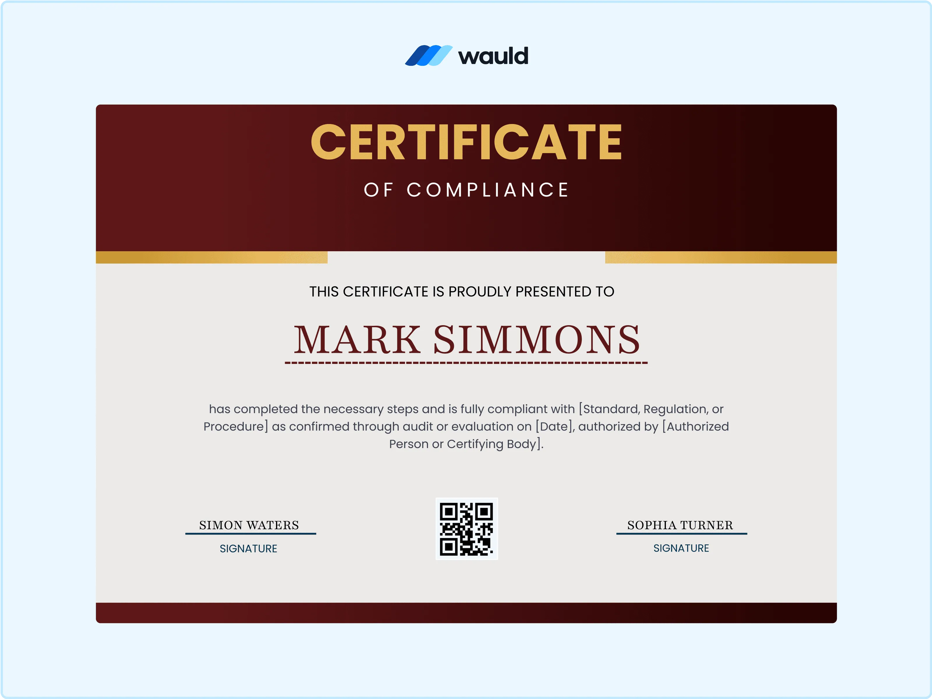 Wauld - A Well-Crafted Striking Certificate Template